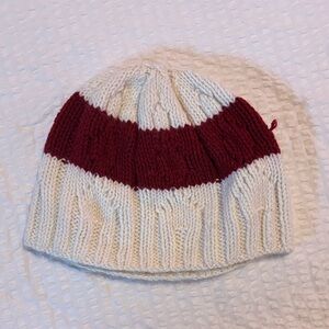 Cozy Red and White Kids Beanie
